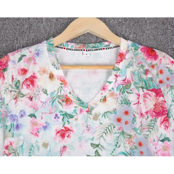 Elegant Print Short Sleeve Top