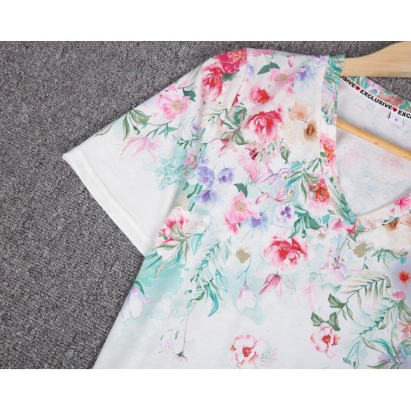 Elegant Print Short Sleeve Top