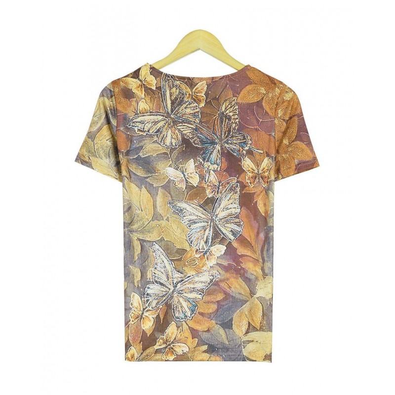 Retro Print Short Sleeve Top