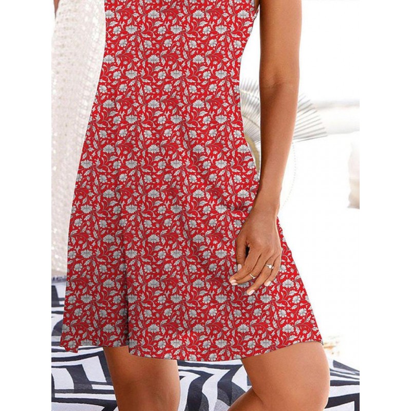 Stylish Sleeveless Print Mini Dress