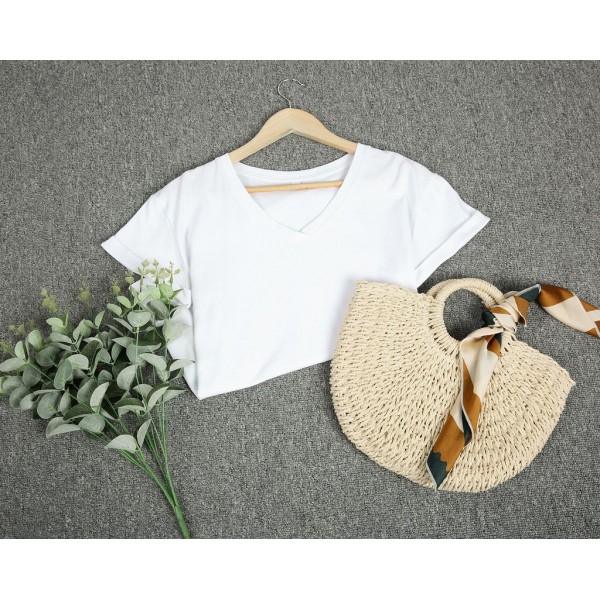 Basic Plain Short Sleeve Top