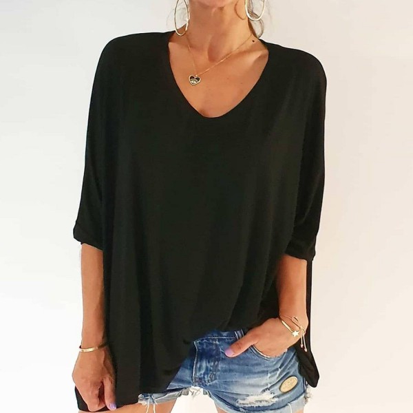 Classy Plain 3/4 Sleeve Top