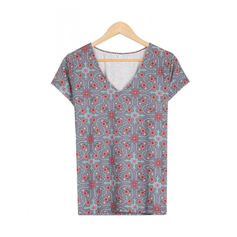 Modern Print Short Sleeve Top