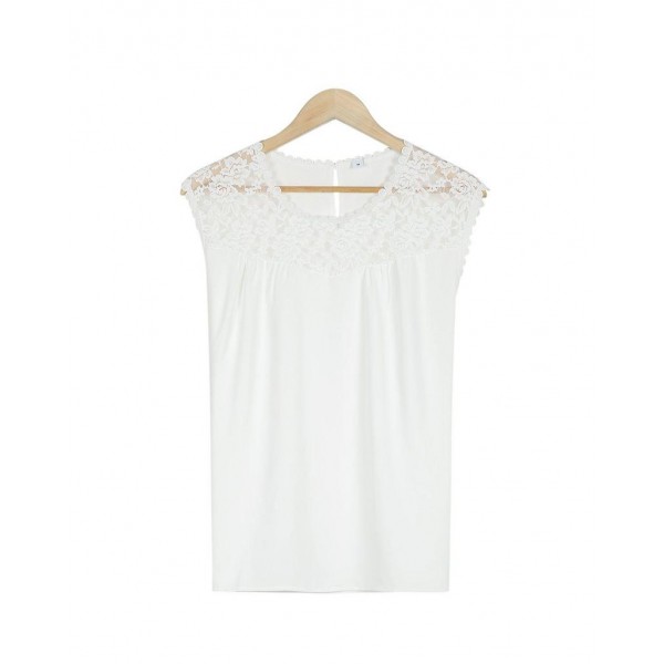 Classy White Plain Sleeveless Top