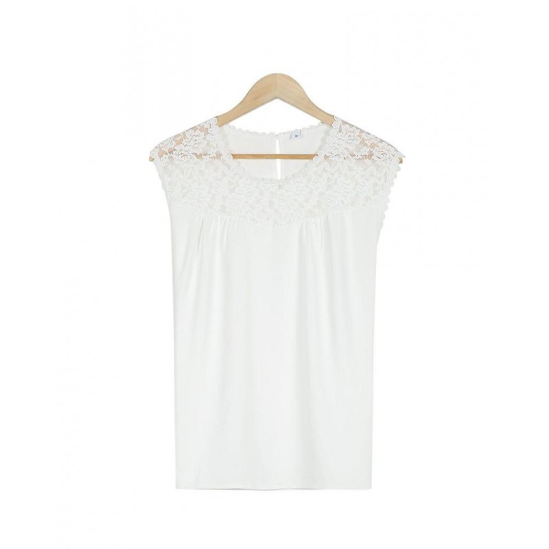 Classy White Plain Sleeveless Top