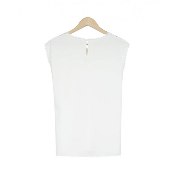 Classy White Plain Sleeveless Top