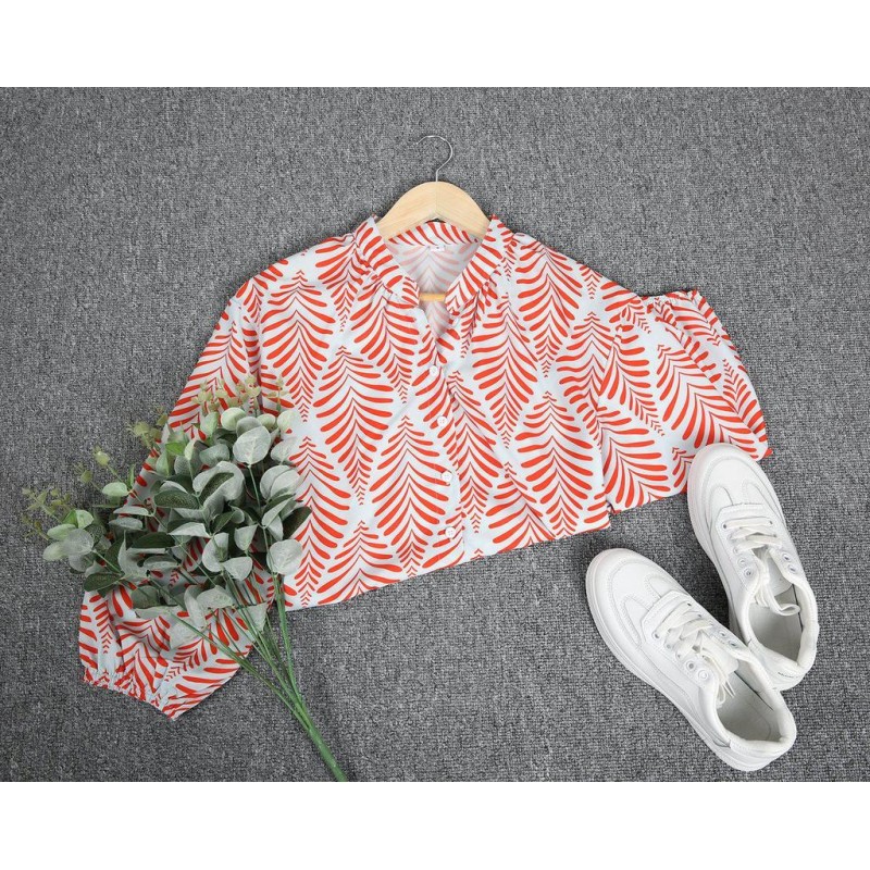 Modern Print 3/4 Sleeve Top