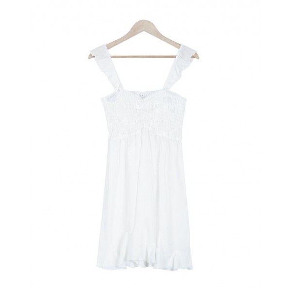 Sweet White Sleeveless Mini Dress