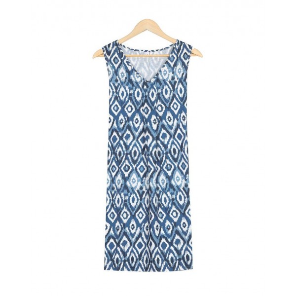 Retro Print Sleeveless Mini Dress