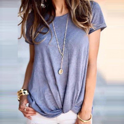 Basic Plain Short Sleeve Top