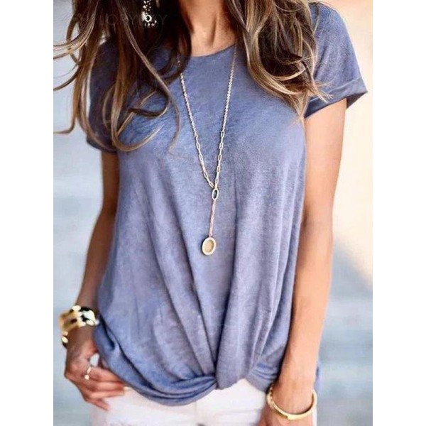 Basic Plain Short Sleeve Top