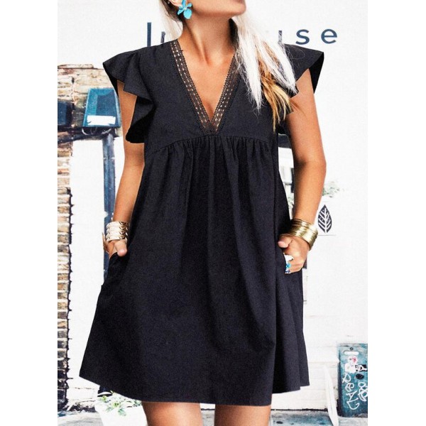 Classy Plain Sleeveless Mini Dress