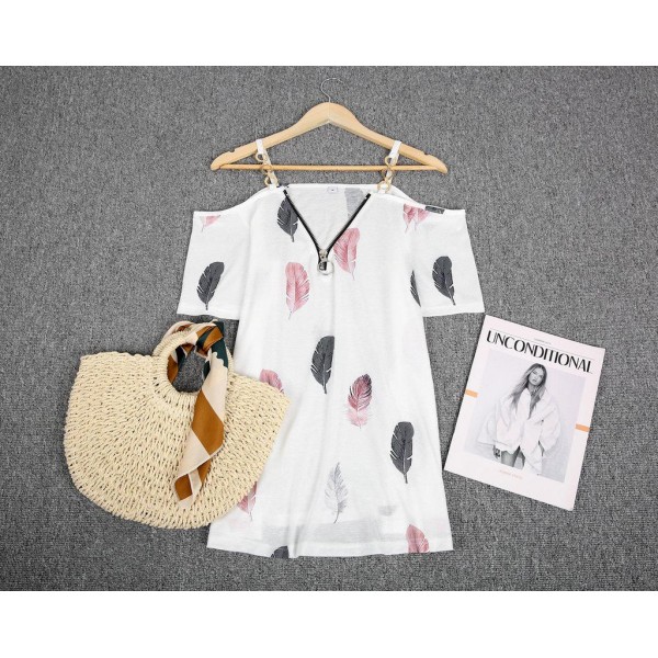 Chic Print Short Sleeve Top