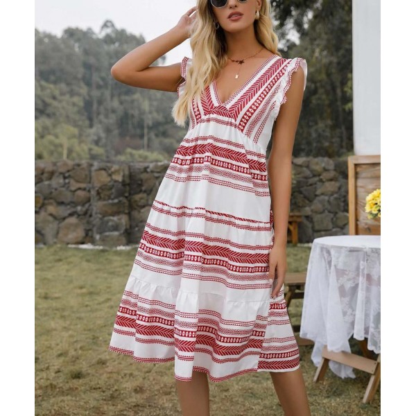 Modern Print Sleeveless Mini Dress