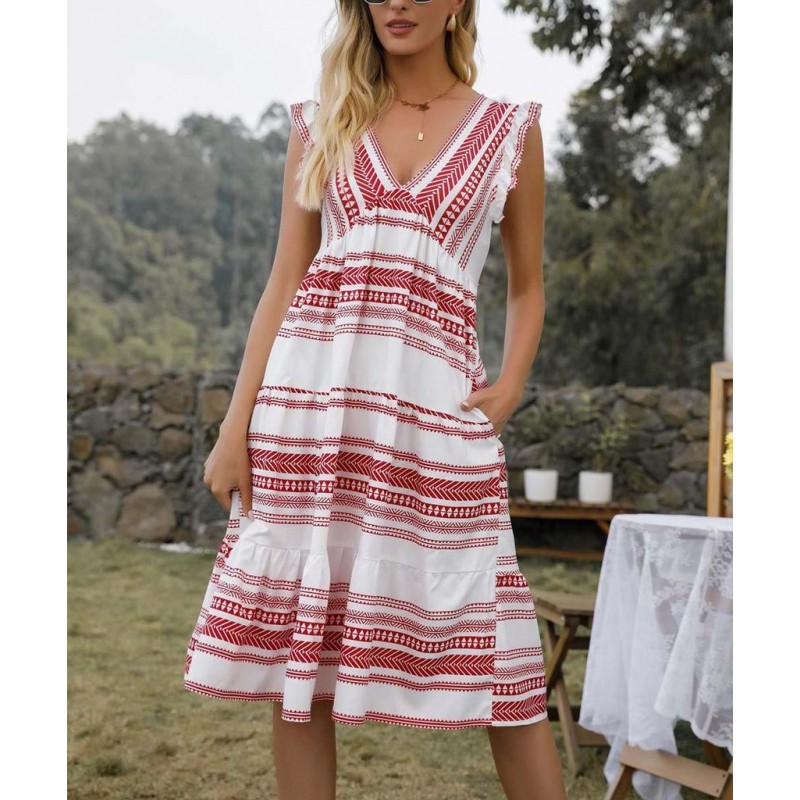 Modern Print Sleeveless Mini Dress