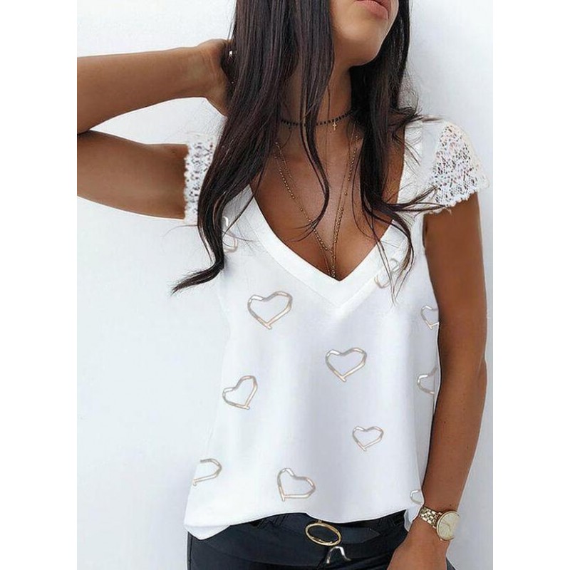 Cute Plain Short Sleeve Top