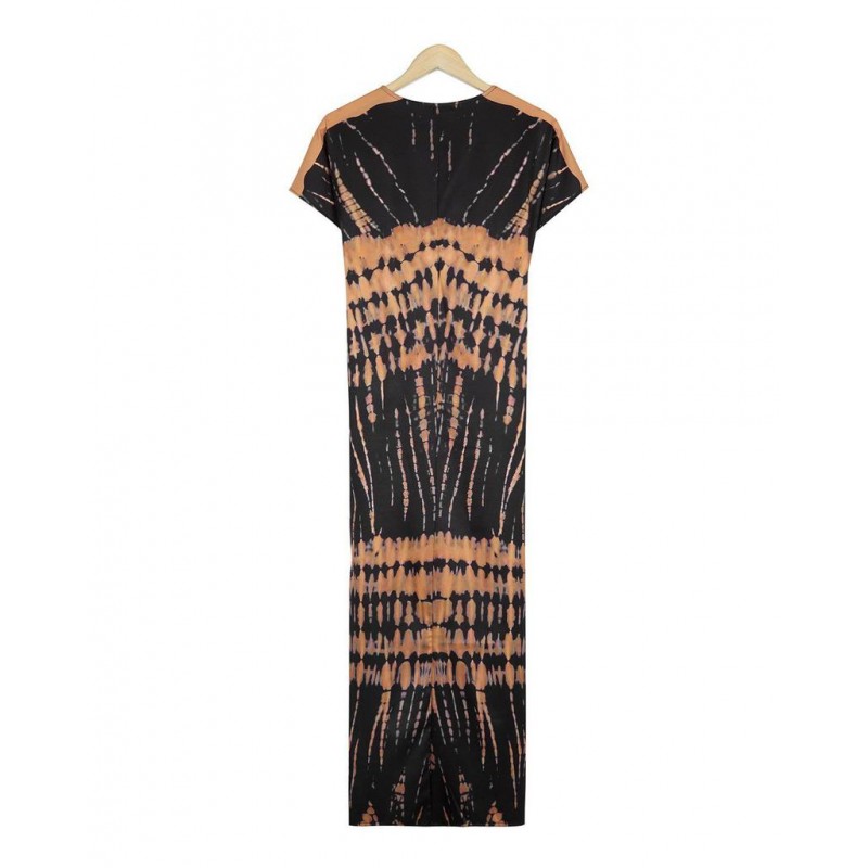 Glamorous Tie Dye Print Short Sleeve Maxi Dress