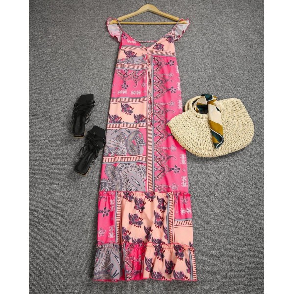 Special Sleeveless Print Maxi Dress