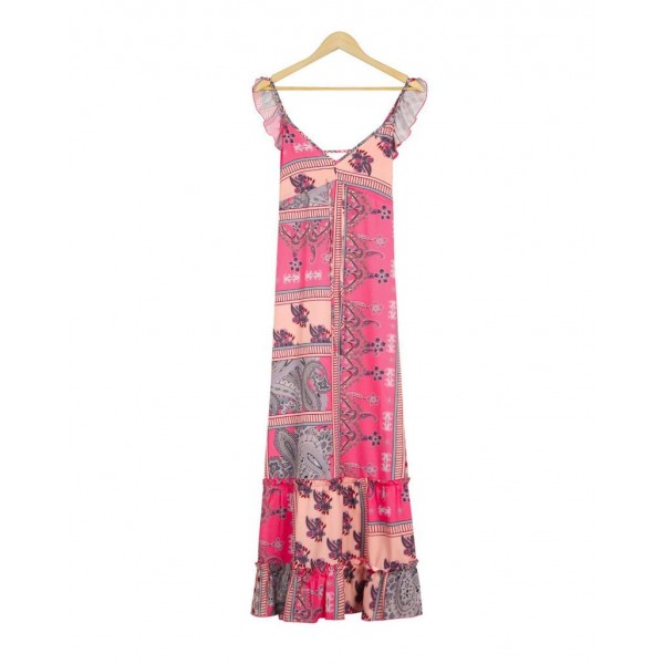 Special Sleeveless Print Maxi Dress