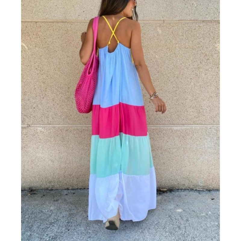 Chic Sleeveless Print Maxi Dress