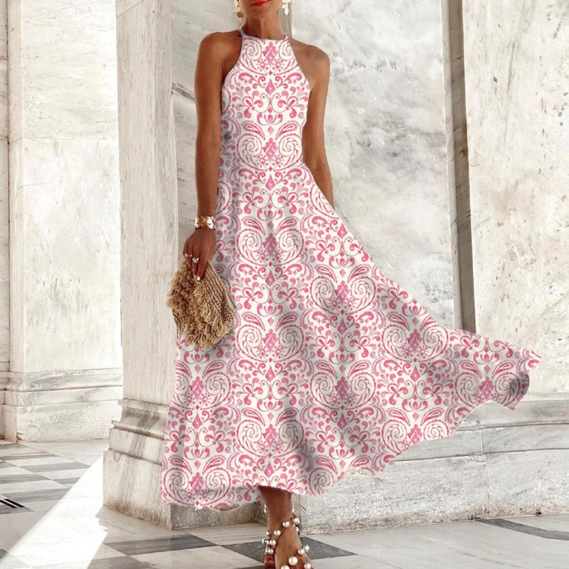 Attractive Print Sleeveless Maxi Dress