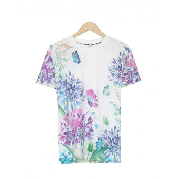 Elegant Printed Short Sleeve Top