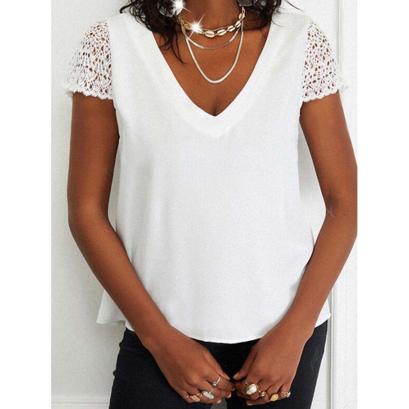 Simple White Short Sleeve Top