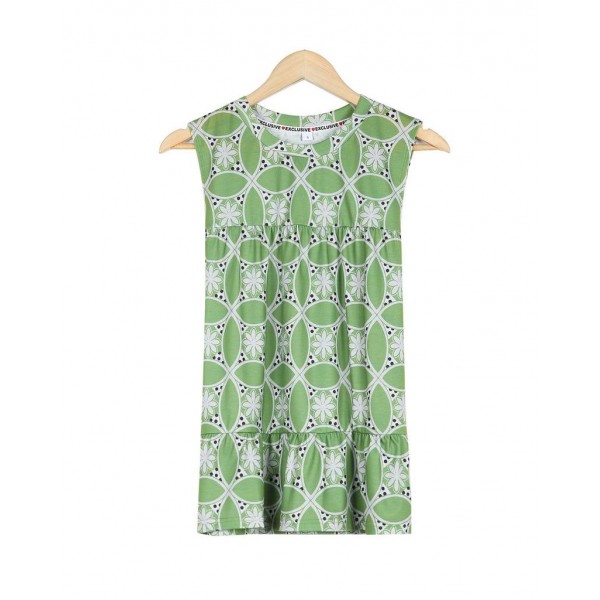 Fresh Round Neck Print Sleeveless Top