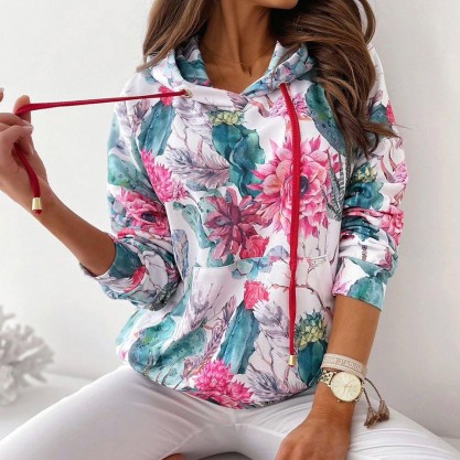 Attractive Print Long Sleeve Top