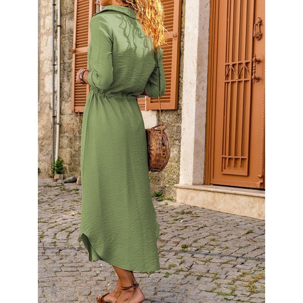 Fresh Green V-Neck Maxi Dress