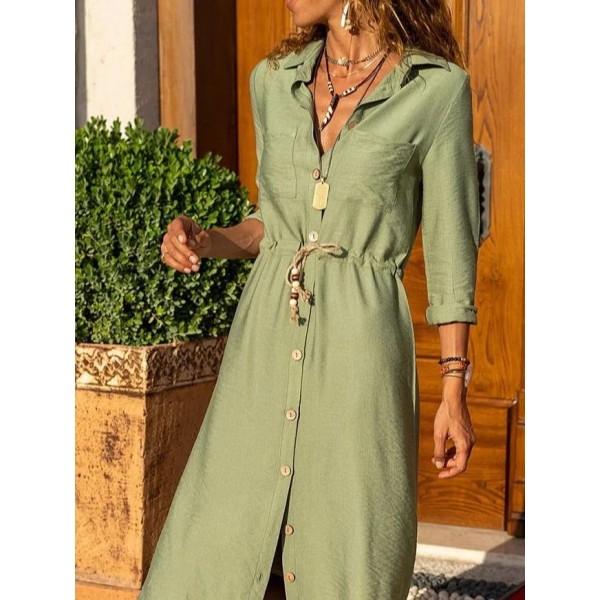 Fresh Green V-Neck Maxi Dress