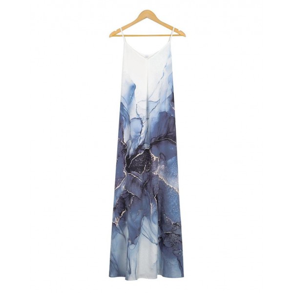 Modern Sleeveless Print Maxi Dress