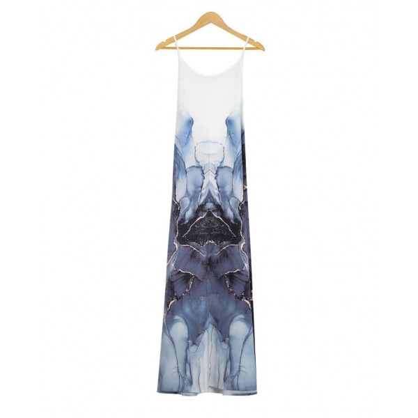 Modern Sleeveless Print Maxi Dress