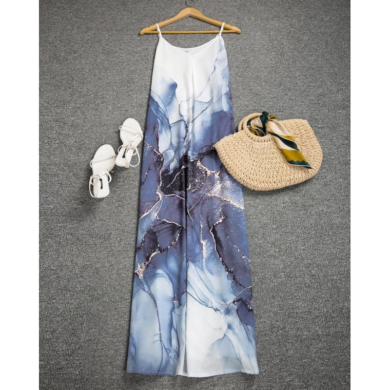 Modern Sleeveless Print Maxi Dress