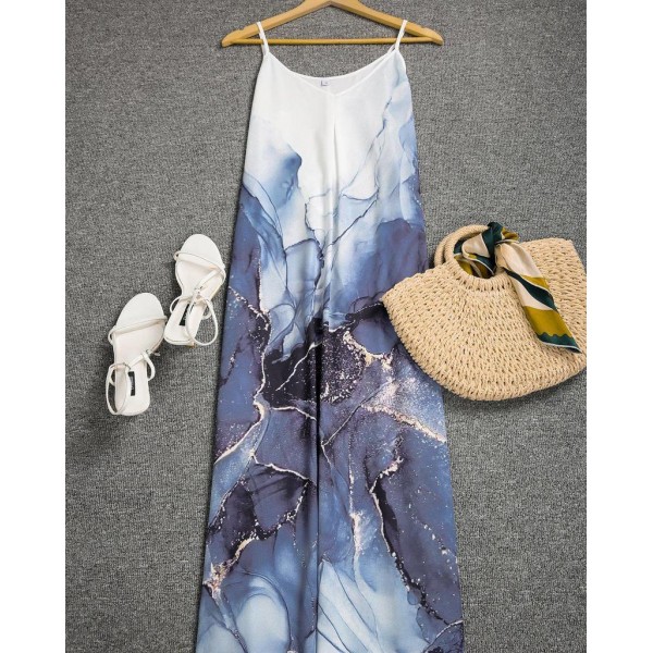 Modern Sleeveless Print Maxi Dress