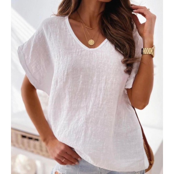 Basic Plain Short Sleeve Top