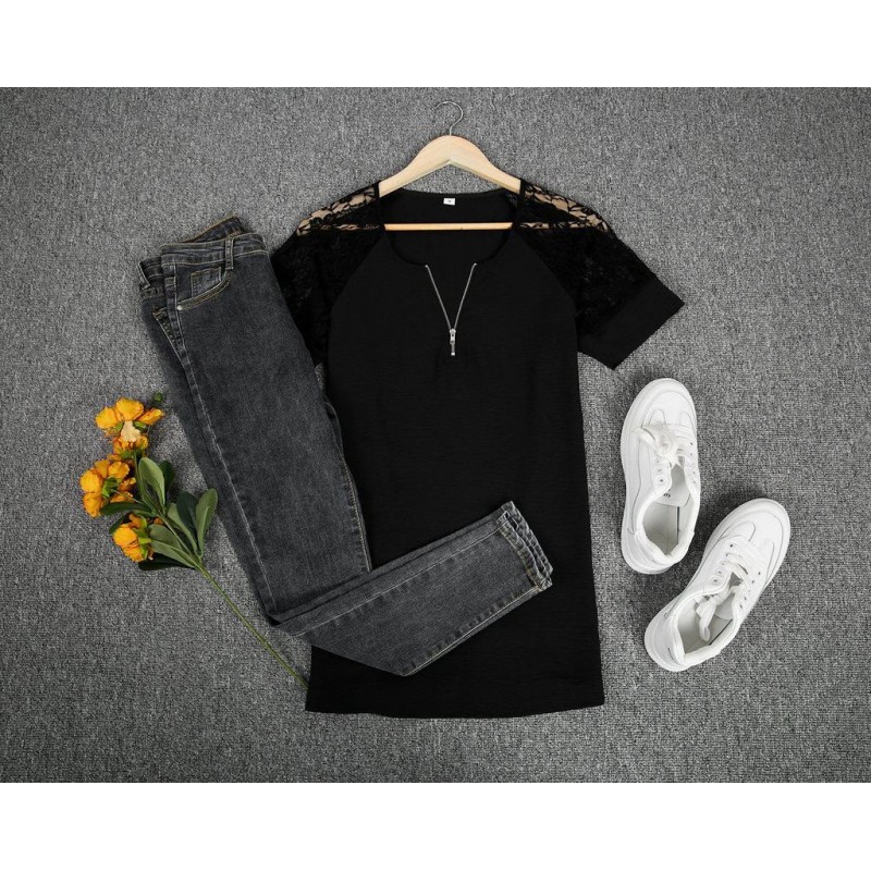 Chic Plain Short Sleeve Top