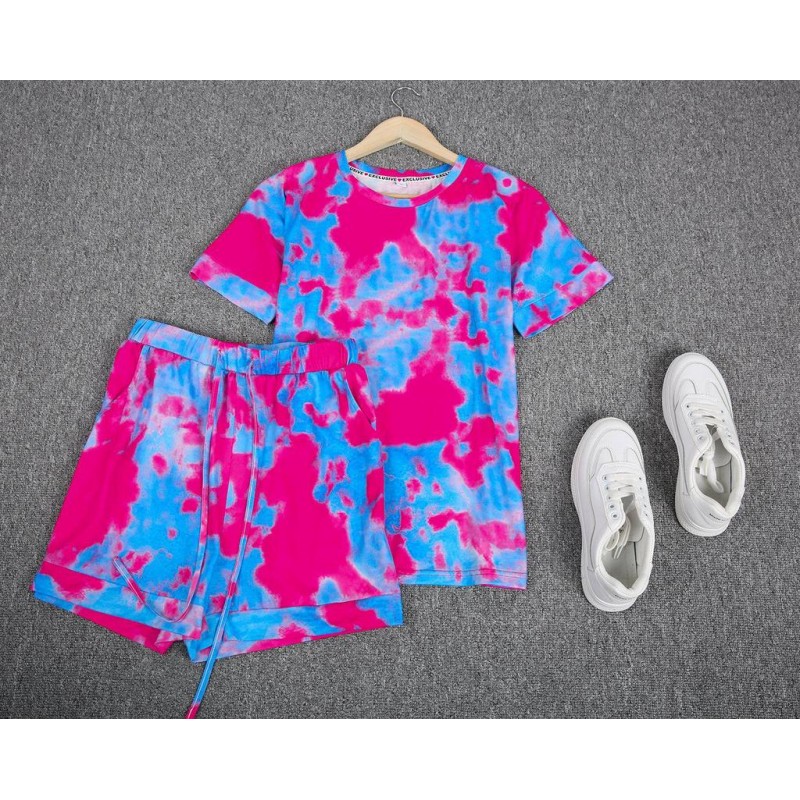 Comfy Print Short Sleeve Two Piece Set