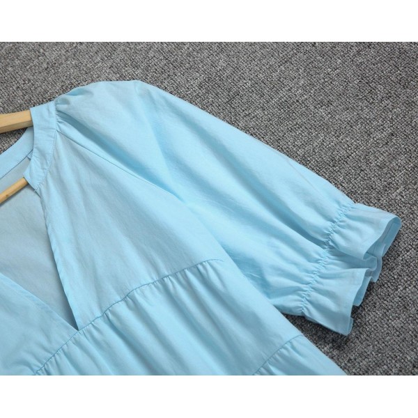 Basic Plain 3/4 Sleeve Mini Dress