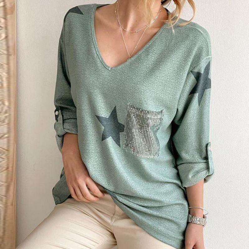 Modern Print Long Sleeve Top