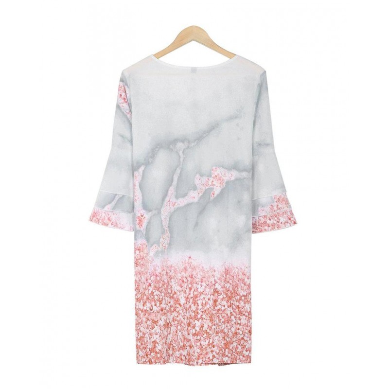 Abstract Pink Print Loose Mini Dress