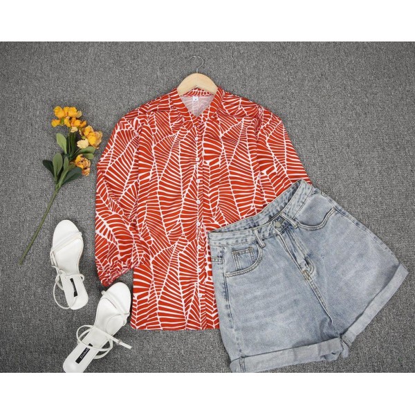 Casual Print 3/4 Sleeve Top