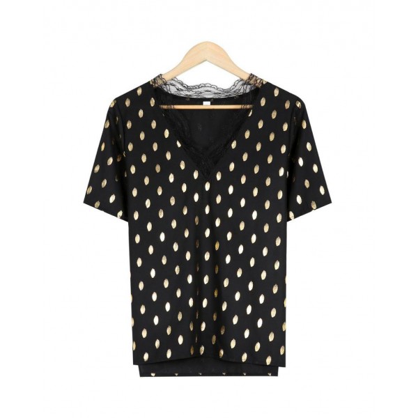 Chic Print Short Sleeve Top