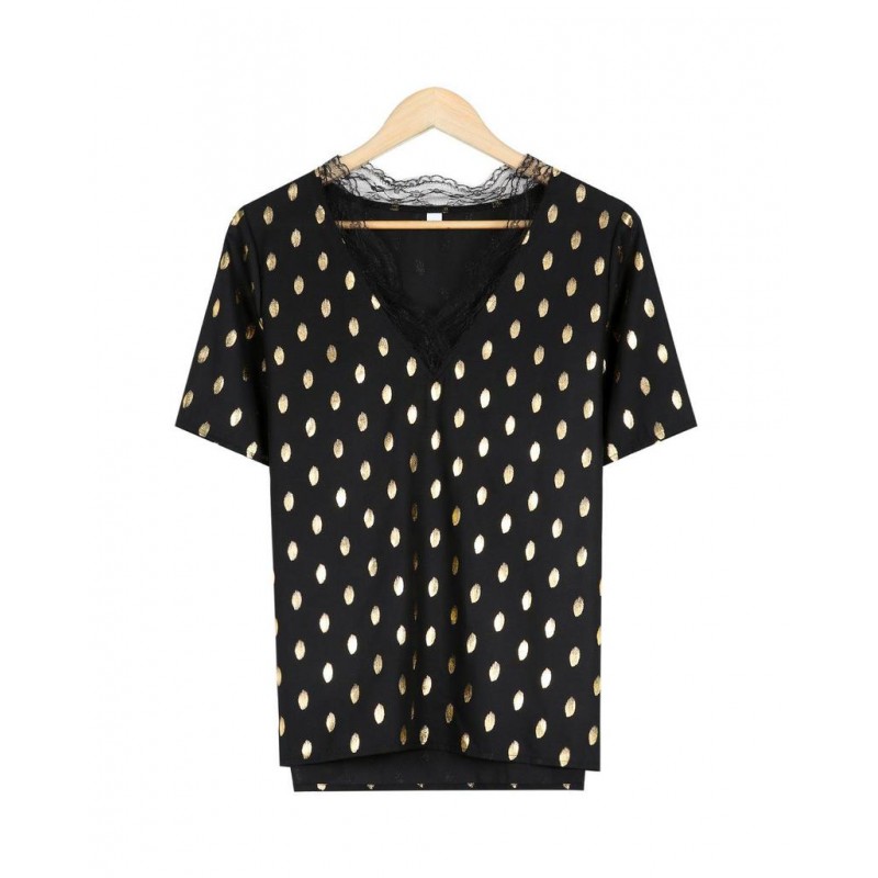 Chic Print Short Sleeve Top