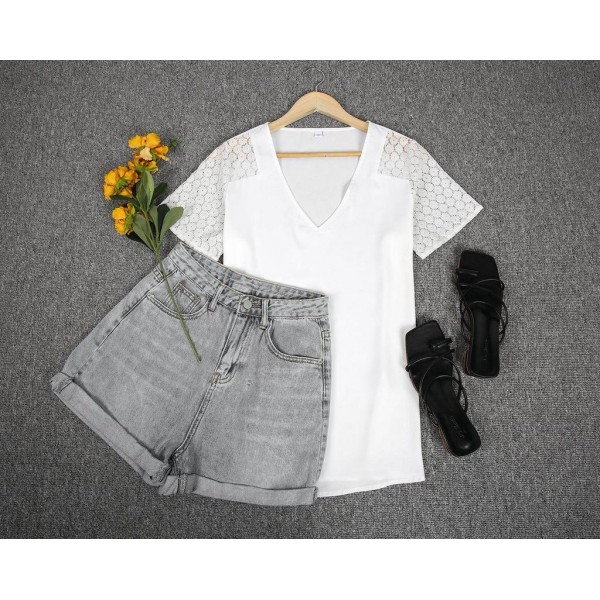 Classy Plain Short Sleeve Top