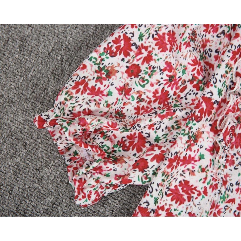 Romantic Floral Print Short Sleeve Top