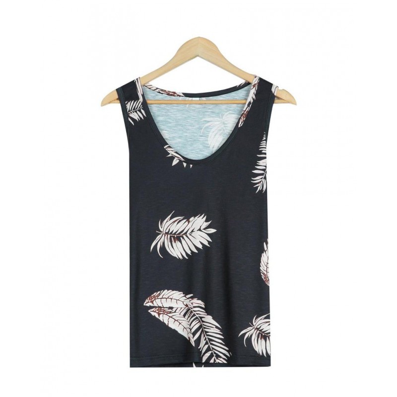 Chic Print Scoop Neck Top