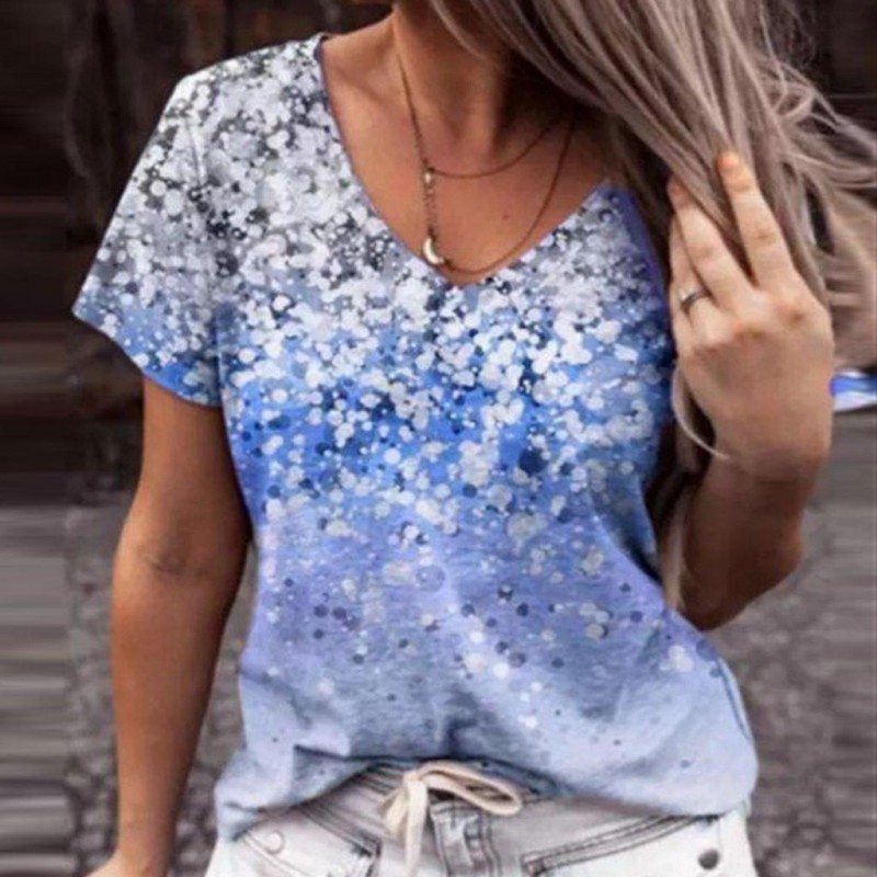 Basic Print Short Sleeve Top