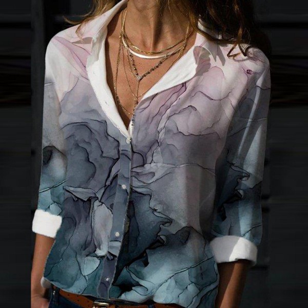 Modern Print 3/4 Sleeve Shirt