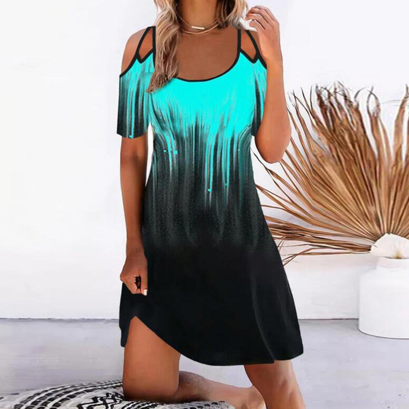 Chic Scoop Neck Short Sleeve Mini Dress